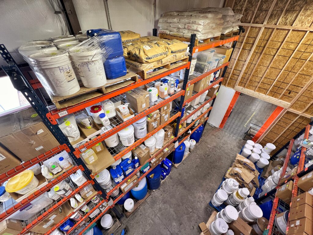 The Chaé warehouse floor seen from above