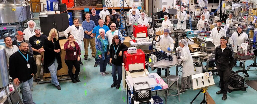 The Chaé Manufacturing team on the production floor in Walsenburg, Colorado
