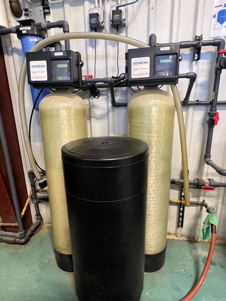 Water treatment tanks for the Rocky Mountain Pure water system at Chaé Manufacturing